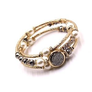 Gold wrap druzy bracelet